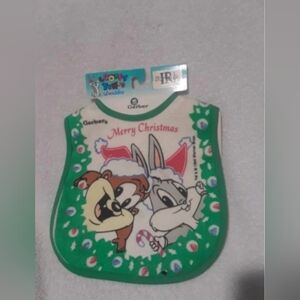 Vintage Looney tunes lovables tiny toon christmas bib